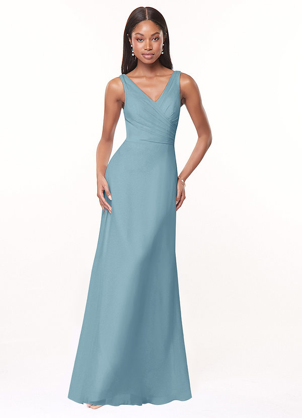 Nala A-Line Pleated Chiffon Dress