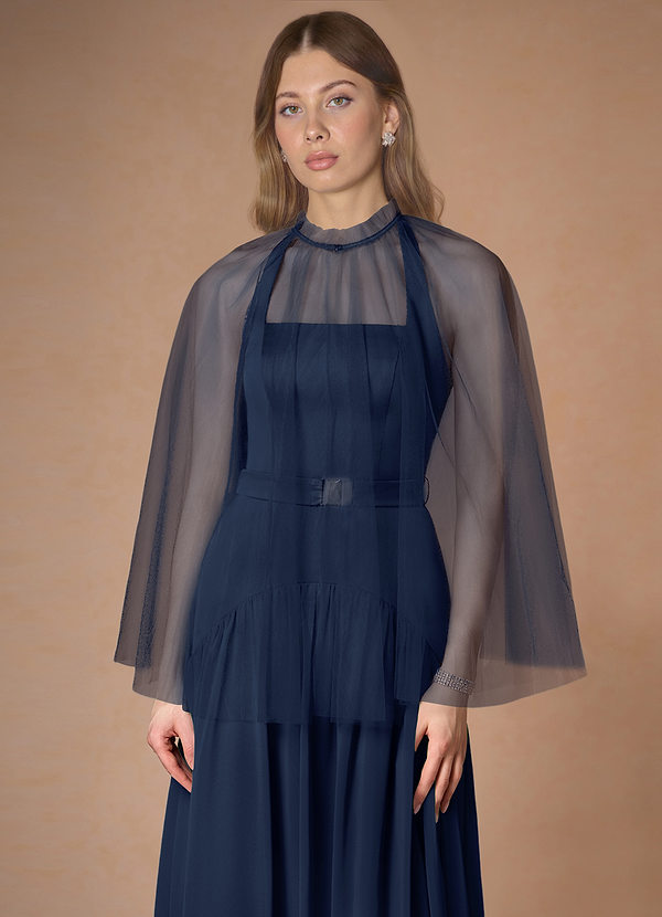 front Azazie Matching Color Tulle Cape