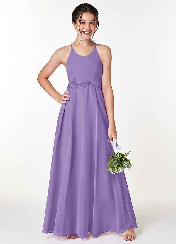 Vestidos De Dama De Honor Junior Con Escote Griego Y Largo Hasta El Suelo Caléndula
