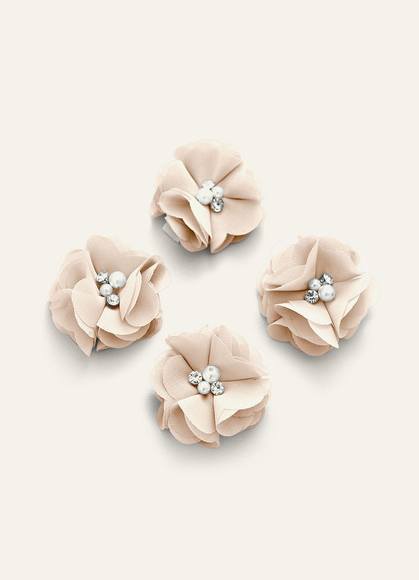 front Four-Piece Matching Color Chiffon Hair Clip Set