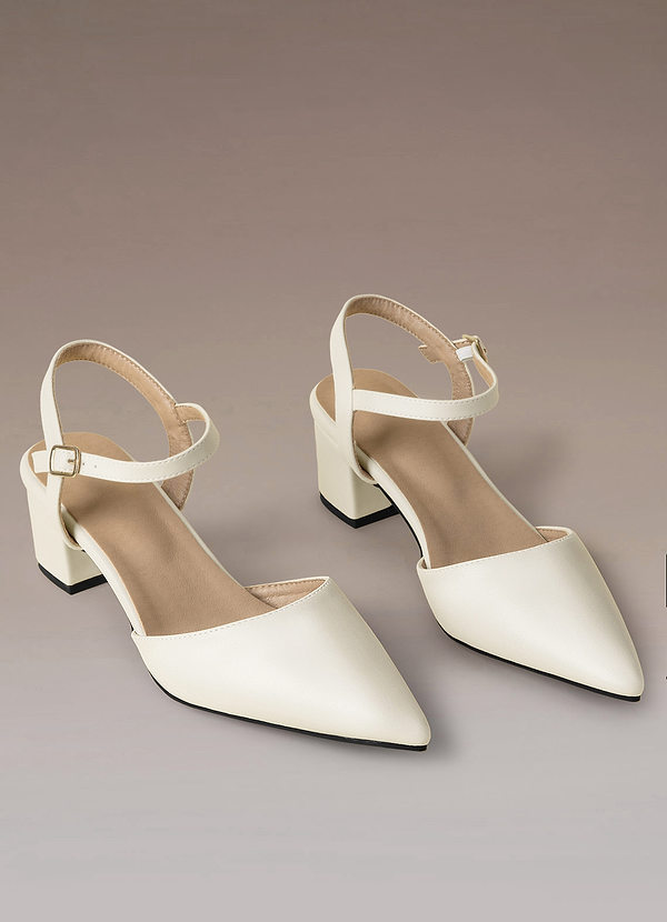 back Pointed-Toe Ankle Strap Heels