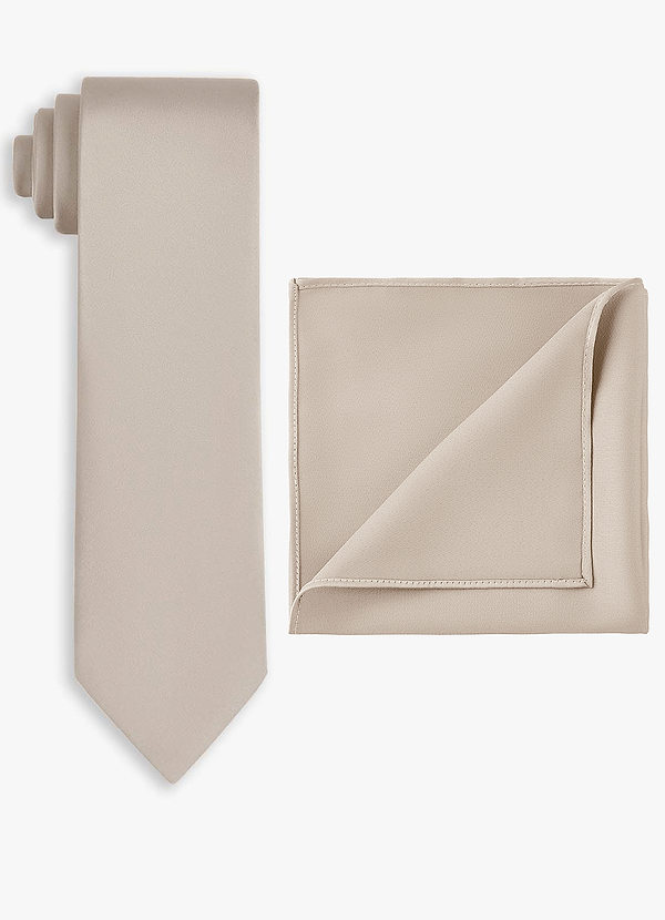 front Set van brede stretch satijnen stropdas en pochet