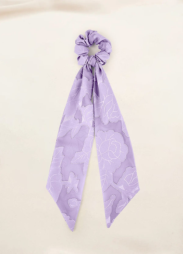 front Matching Color Floral Burnout Hair Scarf Scrunchie