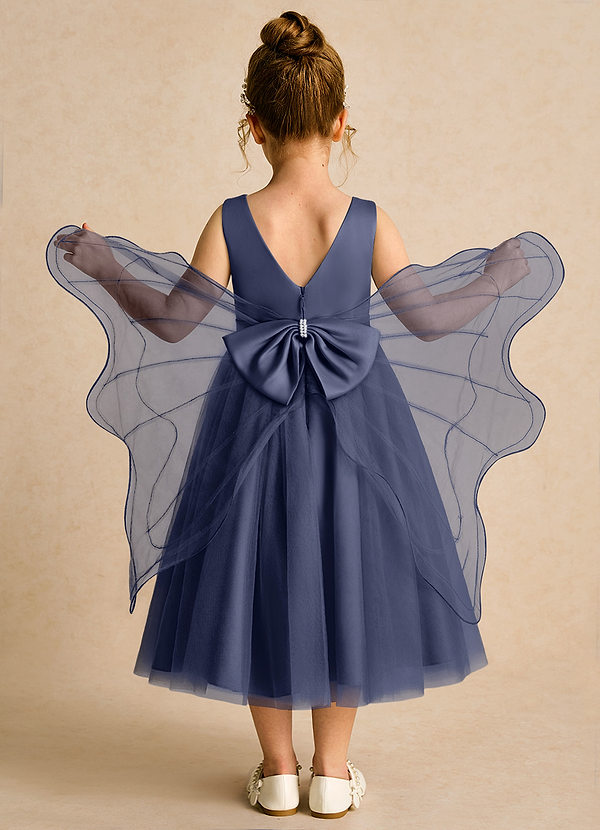 Azazie Pear Flower Girl Dresses Stormy Ball-Gown Bow Tulle Dress image1