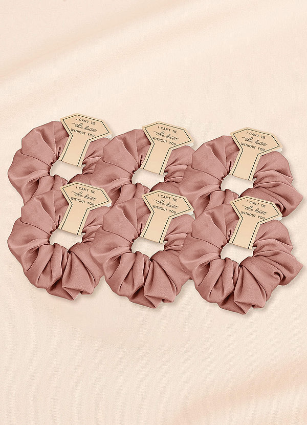 front Six-Piece Bridesmaid Stretch Satin Over Size Scrunchie Set