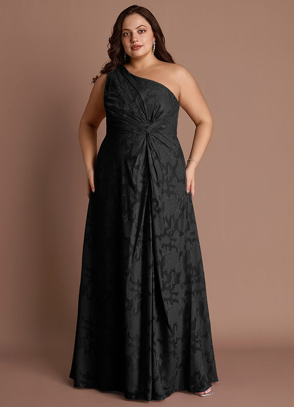Hermosa Black One Shoulder Maxi Dress image1