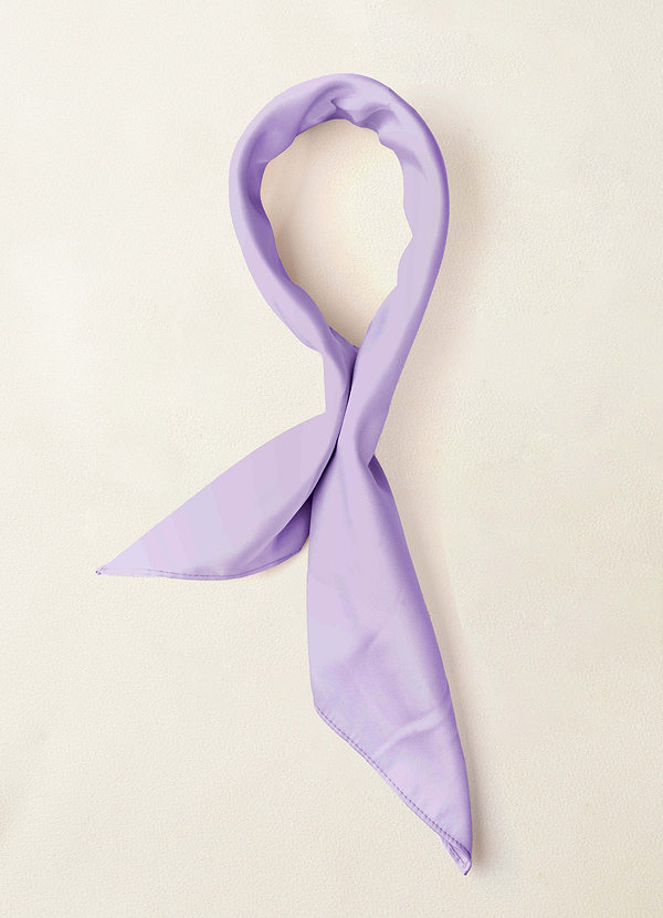 front Matching Color Floral Matte Satin Scarf