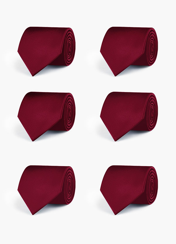 front Stretch Satin Matching Groomsmen Tie Set – 6 Pieces