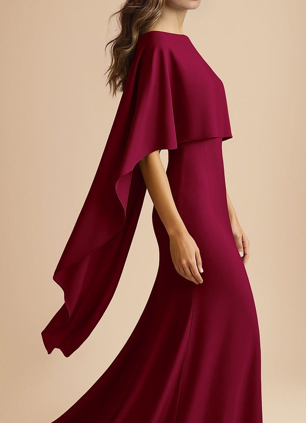 front Azazie Matching Color Stretch Satin Multiway Cape