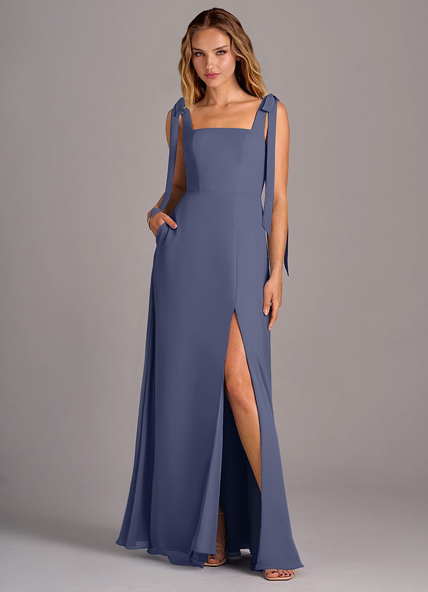 Azazie Debra Bridesmaid Dresses Stormy A-Line with Pockets Chiffon Convertible Dress image1