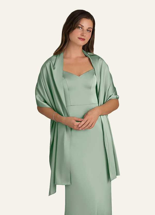 front Azazie Chal De Satén Elástico Irlanda En Colores A Juego