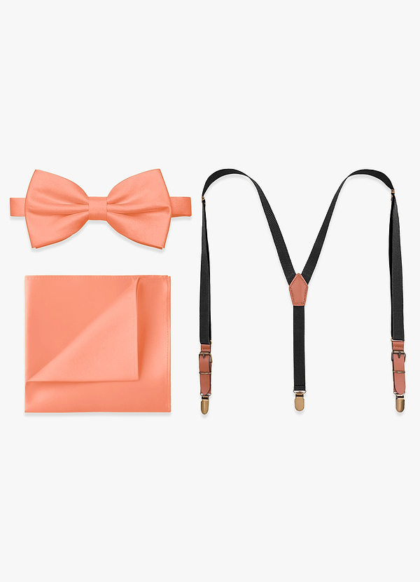 front Matching Bow Tie & Pocket Square & Suspenders Set