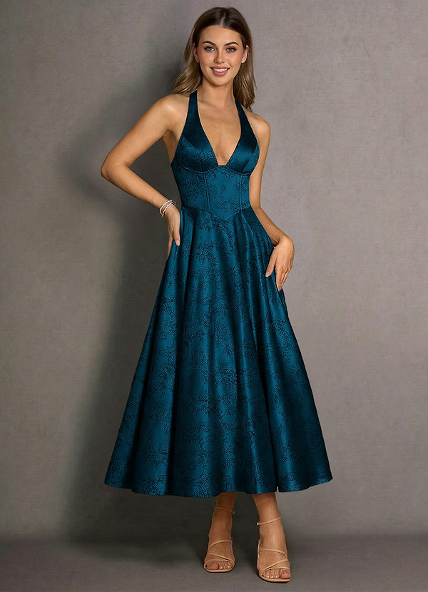 Isabeau Navy Black Maxi Dress image1