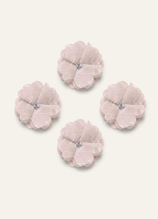 Four-Piece Matching Color Floral Burnout Hair Clip Set front