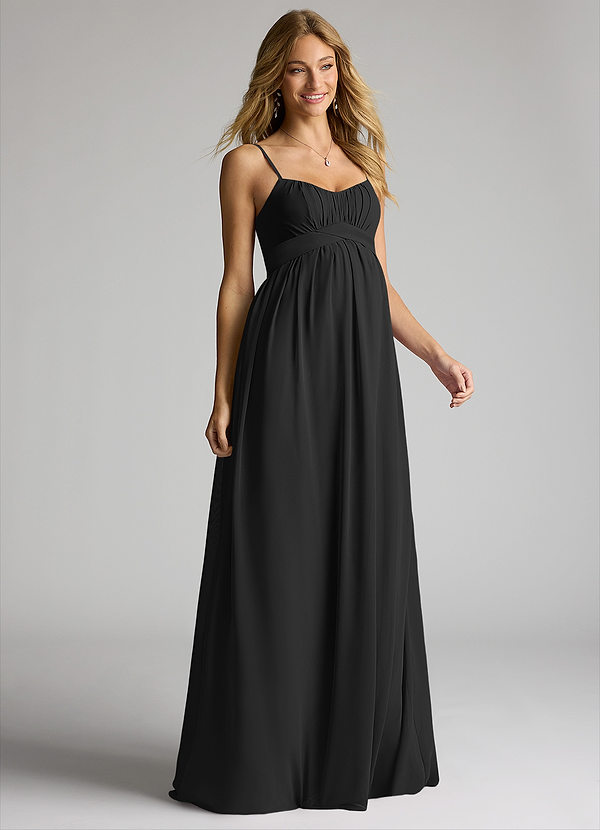 Azazie Llana Maternity Bridesmaid Dresses A-Line Chiffon Floor-Length Dress image1