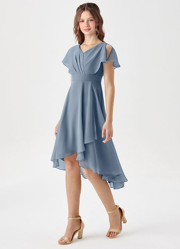 Azazie Graciela Junior Twilight A-Line Pleated Chiffon Dress image1