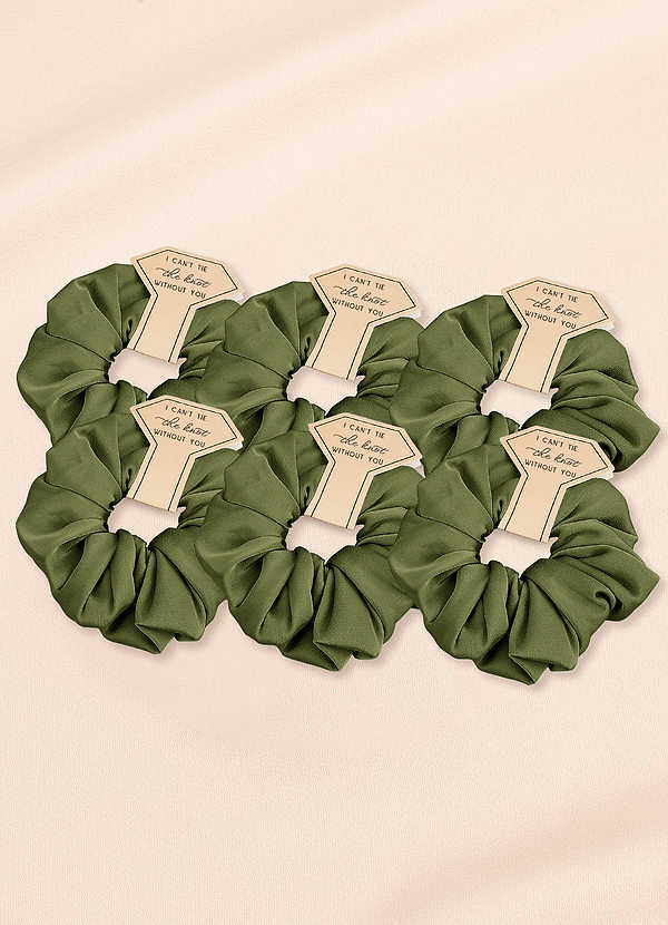 front Matching Color Bridesmaid Stretch Satin Over Size Scrunchie Set
