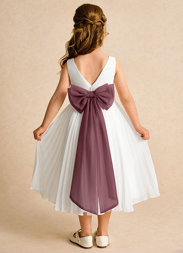 Azazie Margot Abiti da Ragazza di Fiori Abito A-Line in Chiffon Plissettato Avorio Sangria image1
