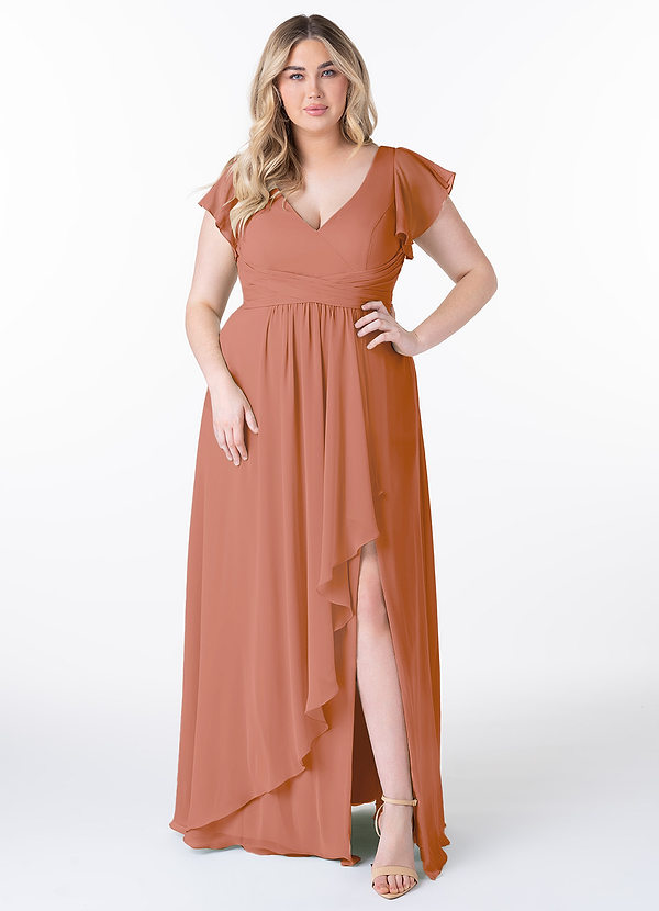 Azazie Omari Bridesmaid Dresses MAI TAI A-Line Chiffon Dress image1