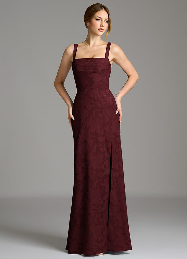 Azazie Brandi Suknie dla druhen Syrena Pofałdowany Kwiatowe wypalenie Do ziemi Sukienka image1