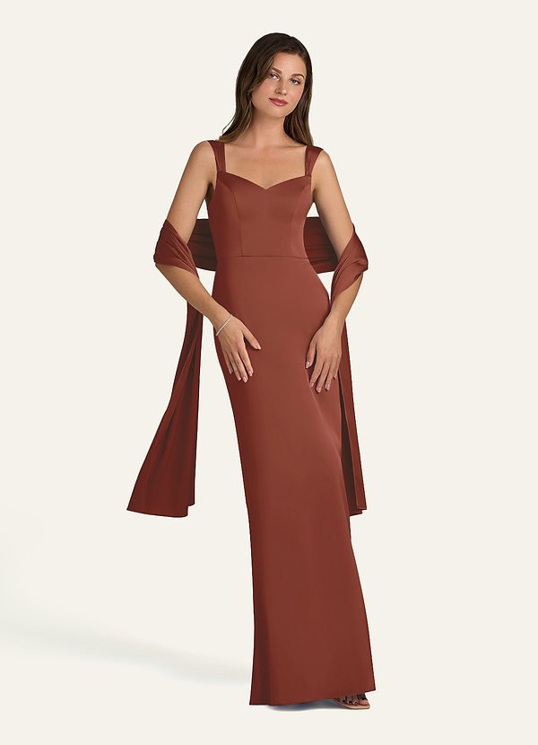 front Azazie Matching Color Stretch Satin Shawl