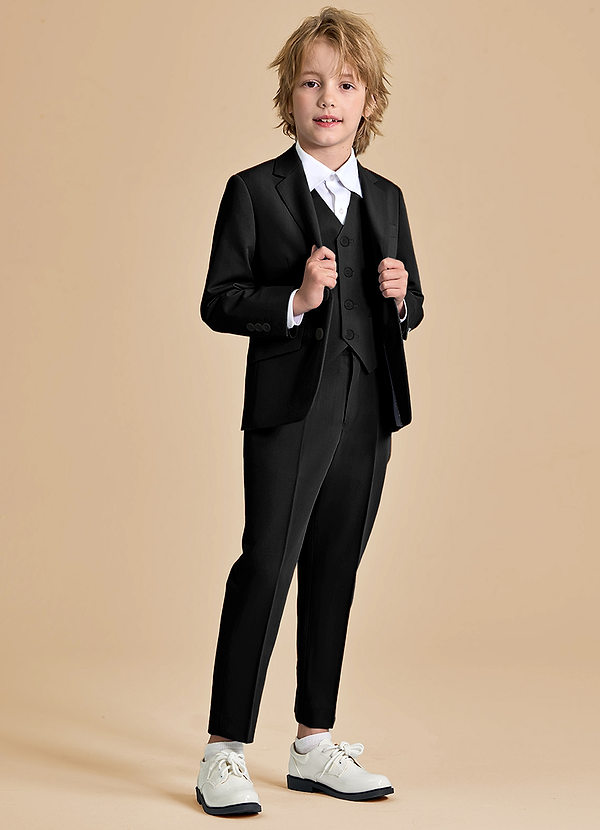 front Oliver Boys Black 3-Piece Suit