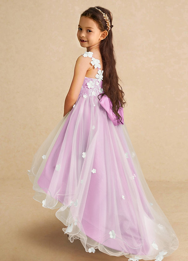 Azazie Celia Flower Girl Dresses Candy Pink A-Line Lace Tulle Dress image1