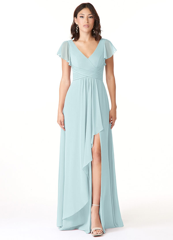 Azazie Omari Bridesmaid Dresses Mist A-Line Chiffon Dress image1