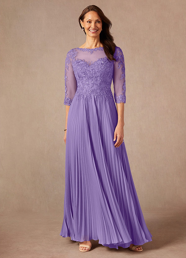Azazie Corinne Brautmutterkleider A-Linie Pailletten Chiffon Kleid Tahiti image1