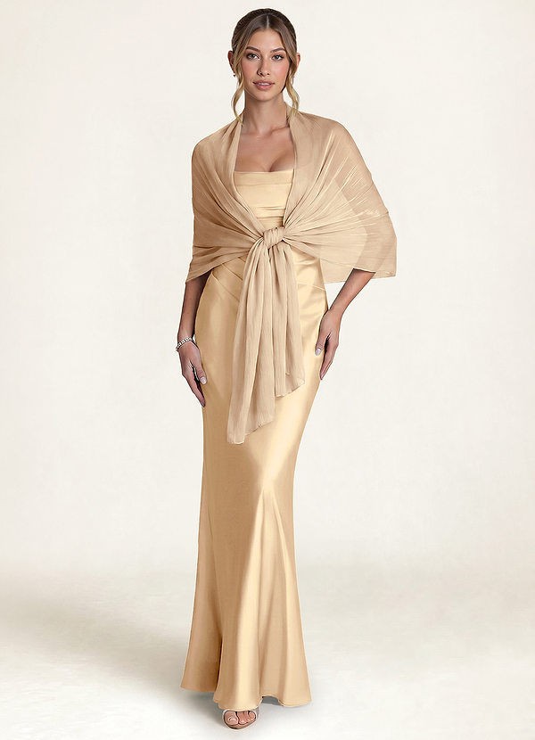 front Azazie Chiffon Sparkly Cover Up Scarf