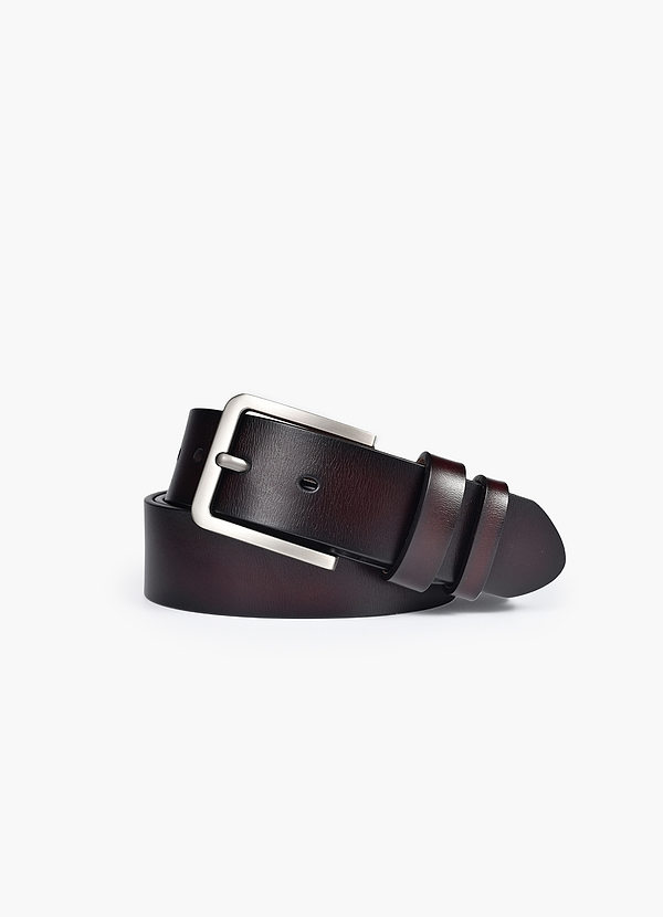 front Heren leren riem met dubbele lus