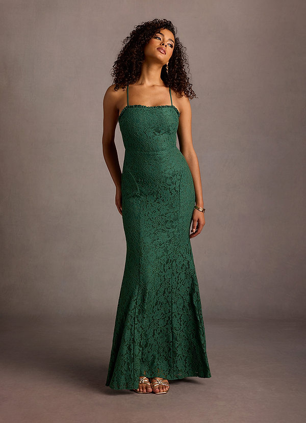 Rema Emerald Green Self Tie Maxi Dress image1