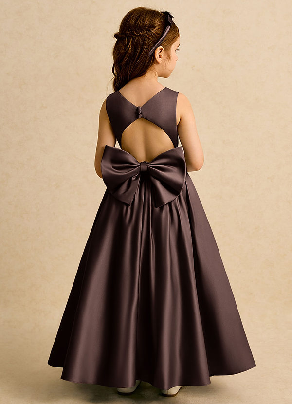 Azazie Nellia Klänningar för brudeflicka Klä A-Line i Matt satäng Rosett image1