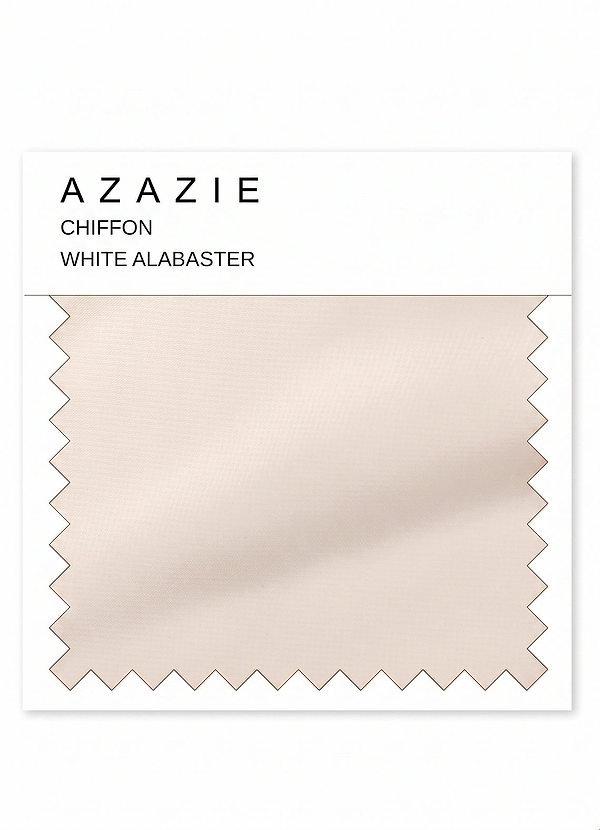 front Azazie Alabaster Weiß Chiffon-Muster