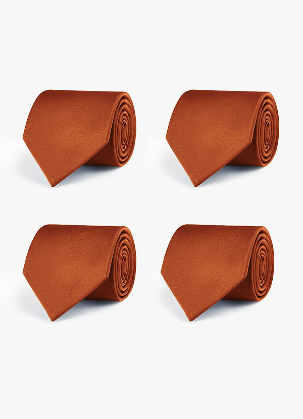 front Set di cravatte da sposo coordinate in raso elasticizzato - 4 pezzi