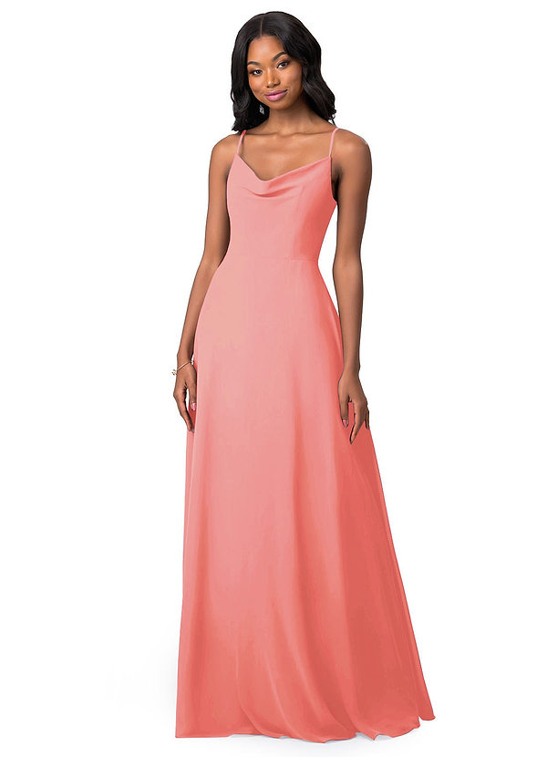 Annabelle Doble Tirantes Gasa Vestidos De Dama De Honor Fucsia