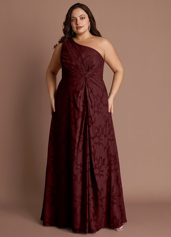 Hermosa Wine One Shoulder Maxi Dress image1