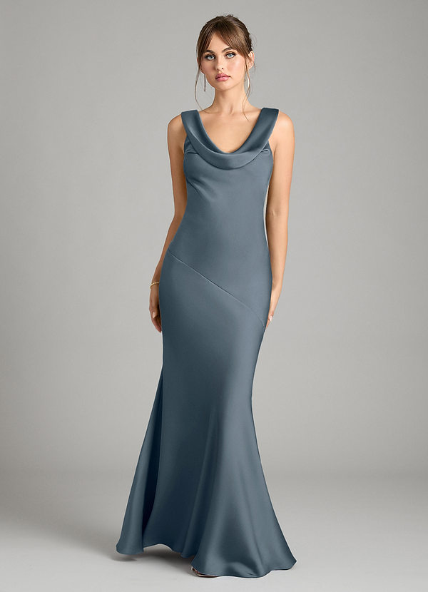 Azazie Rylina Bridesmaid Dresses Twilight Mermaid Stretch Satin Dress image1