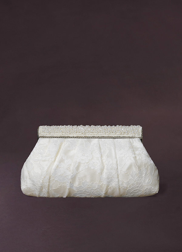 front Pearl Lace Clutch Bag