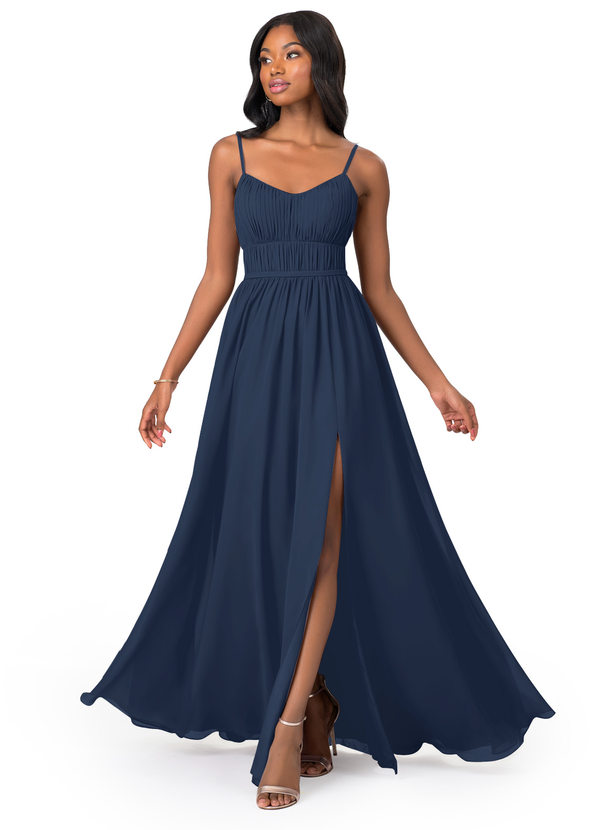 Dark Navy Azazie Yanelie Bridesmaid Dresses | Azazie