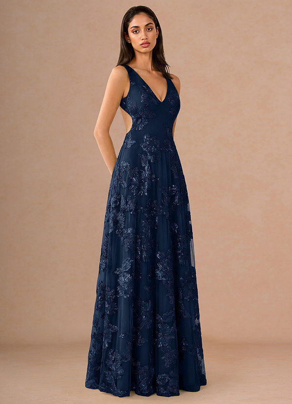 Hysara Navy Maxi Dress image1