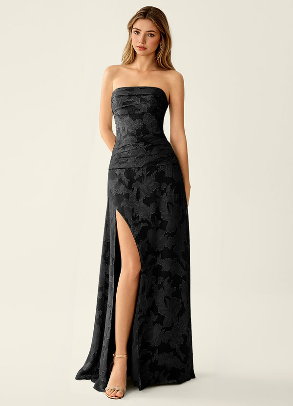 Arabella Grace Zwart Jacquard korset glinsterende galajurk image1