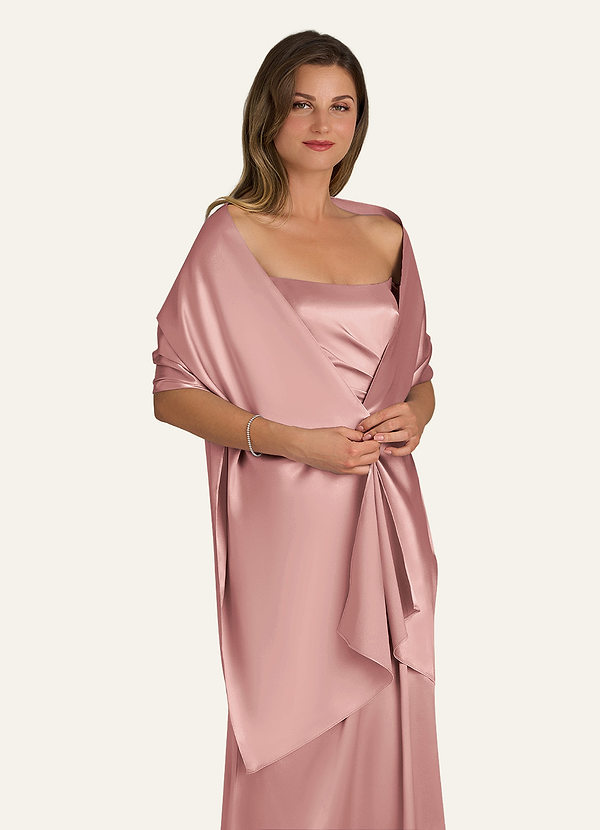 front Azazie Matching Color Ireland Metallic Satin Shawl