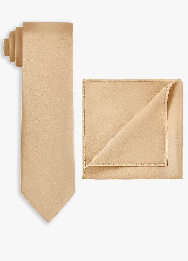 front Set van brede stretch satijnen stropdas en pochet
