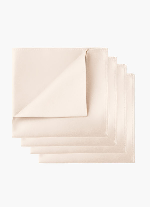 front Matte Satin Pocket Square Set – 4 Pieces