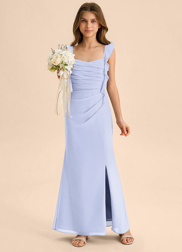 Azazie Jessamine Junior Vestido de Lavanda de Gasa de Corte Sirena con Escote de Corazón image1