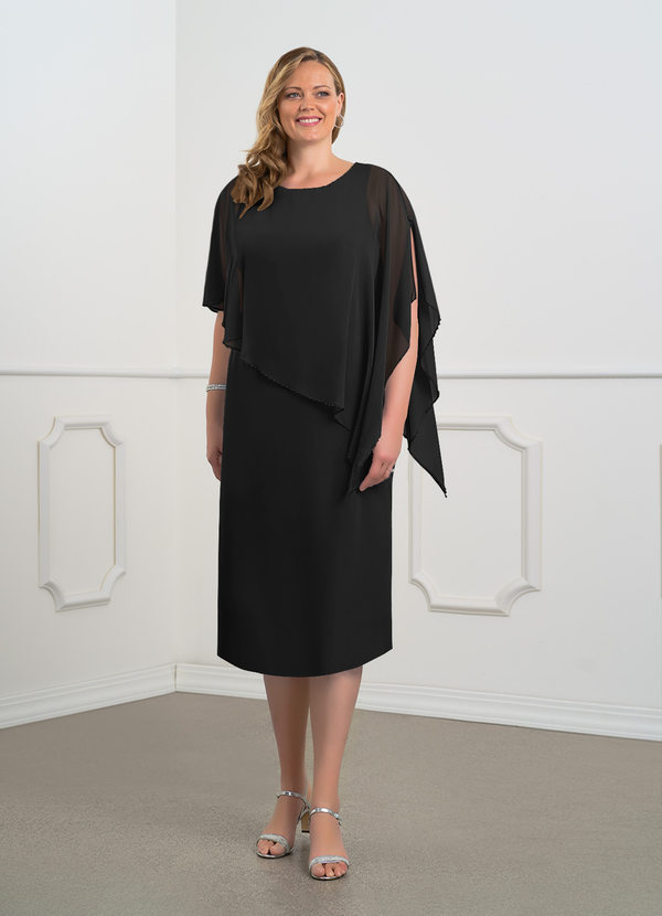 Azazie Sparrow Mother of the Brides Dresses Black Sheath Sequins Chiffon Dress image1