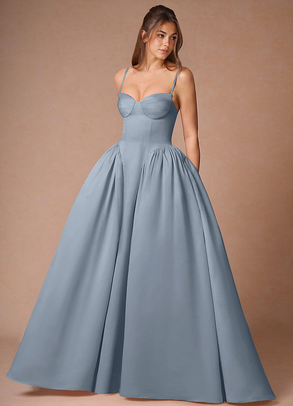 Relana Powder Blue Sleeveless Bandeau Ballgown image1