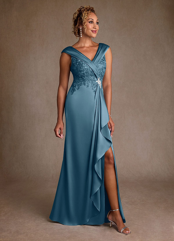 Azazie Santa Monica Mother of the Brides Dresses Bermuda A-Line Lace Dress image1