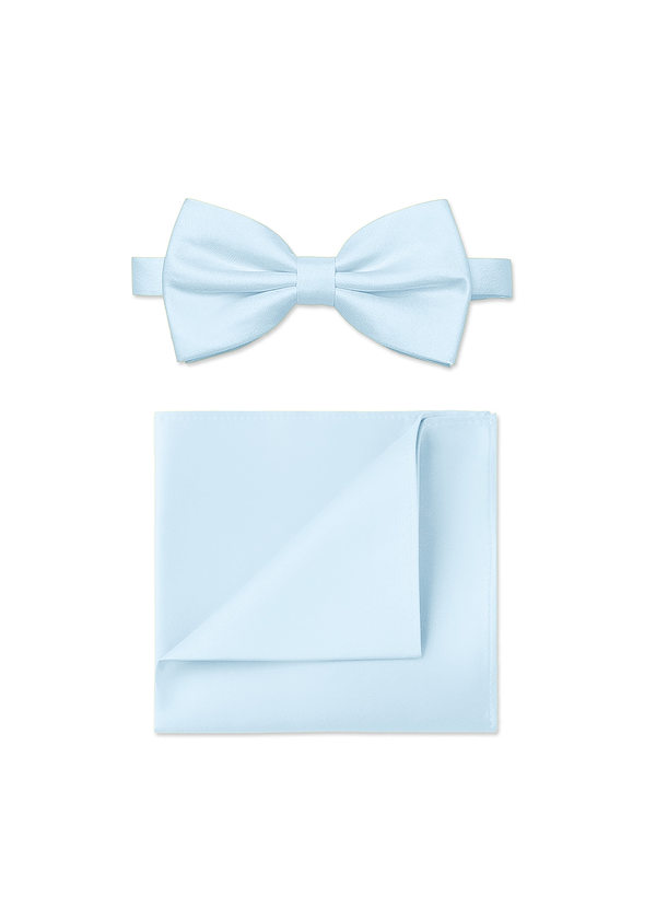 front Matte Satin Bow Tie and Pocket Square Set